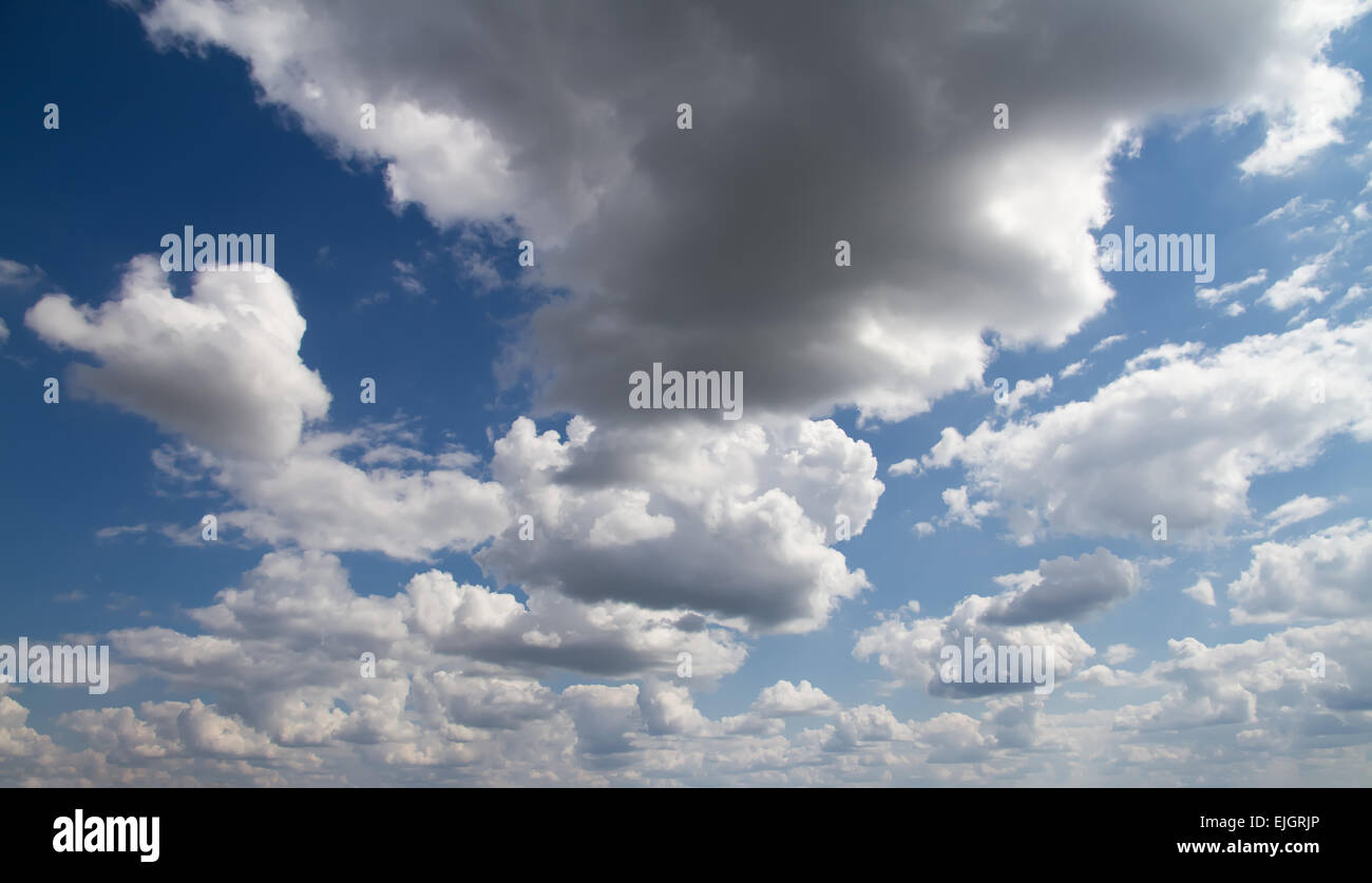 Blue sky with clouds panoramic image Stock Photo