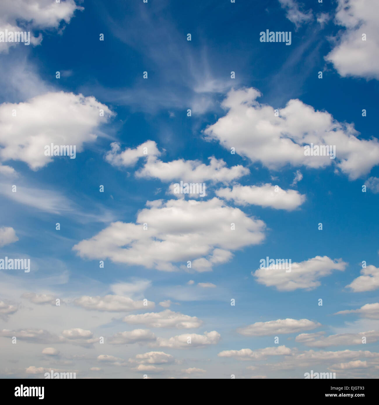 Blue sky with white clouds. Natural background image Stock Photo