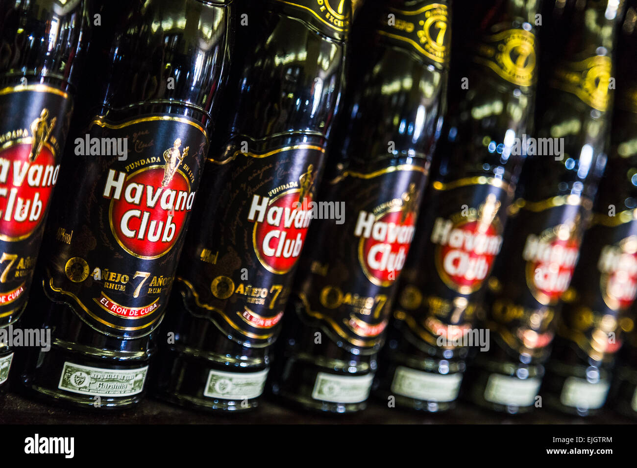 Bottles of rum Stock Photo Alamy