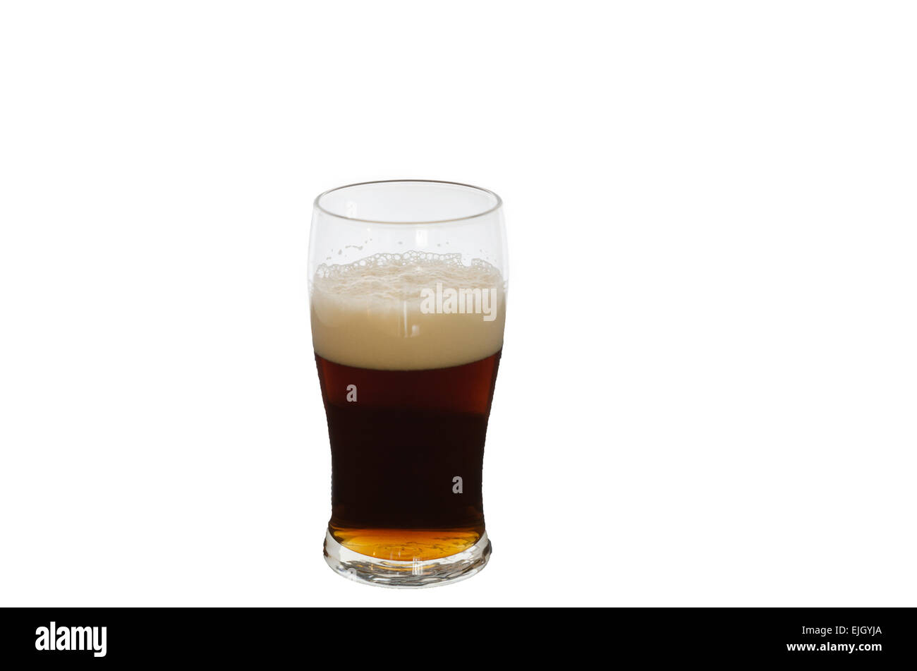 one glass of coold and dark beer ready to drink Stock Photo