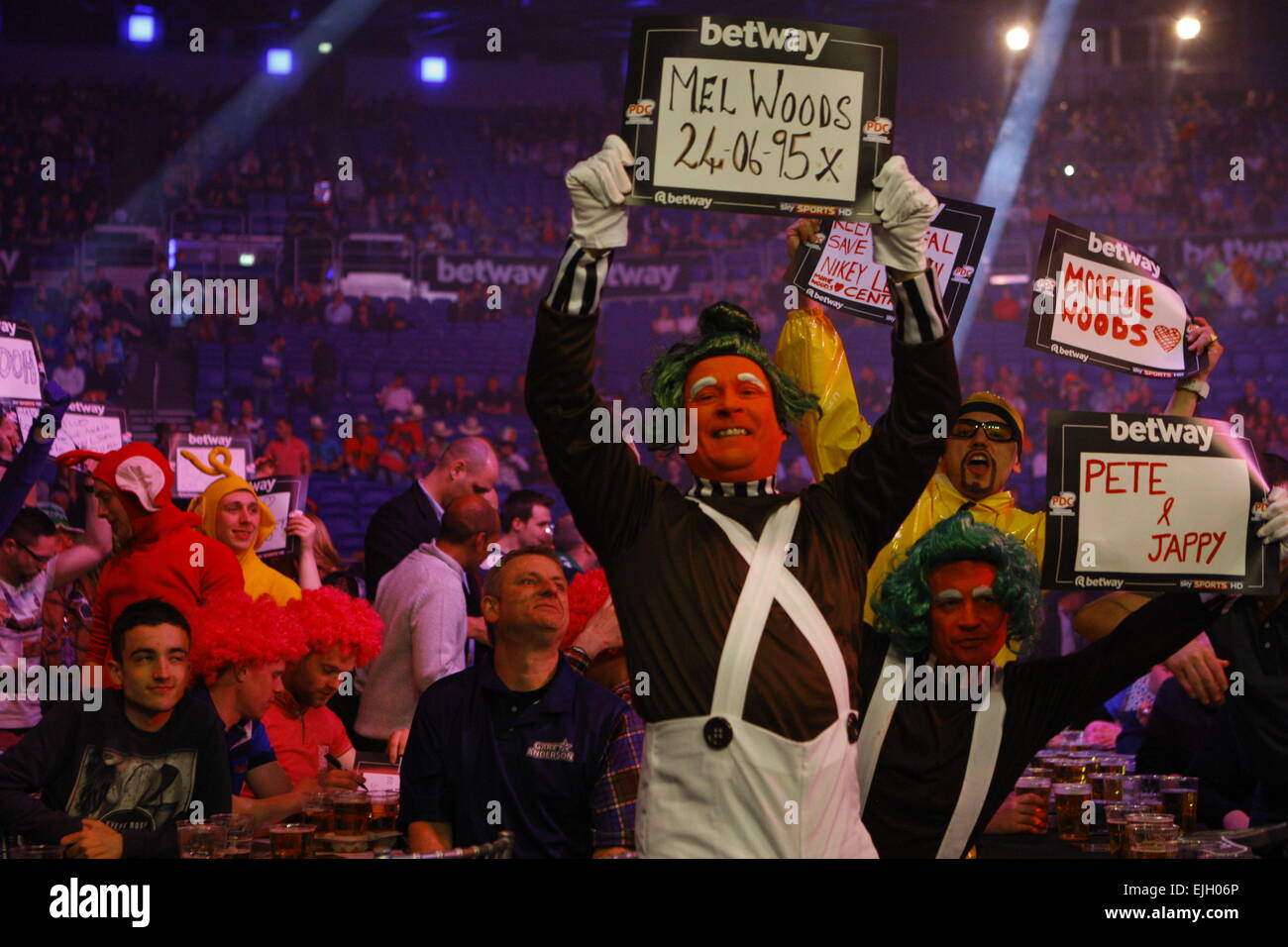 Dublin, Ireland. 26th Mar, 2015. Dart fans at the Betway Premier League of Darts at The 3Arena