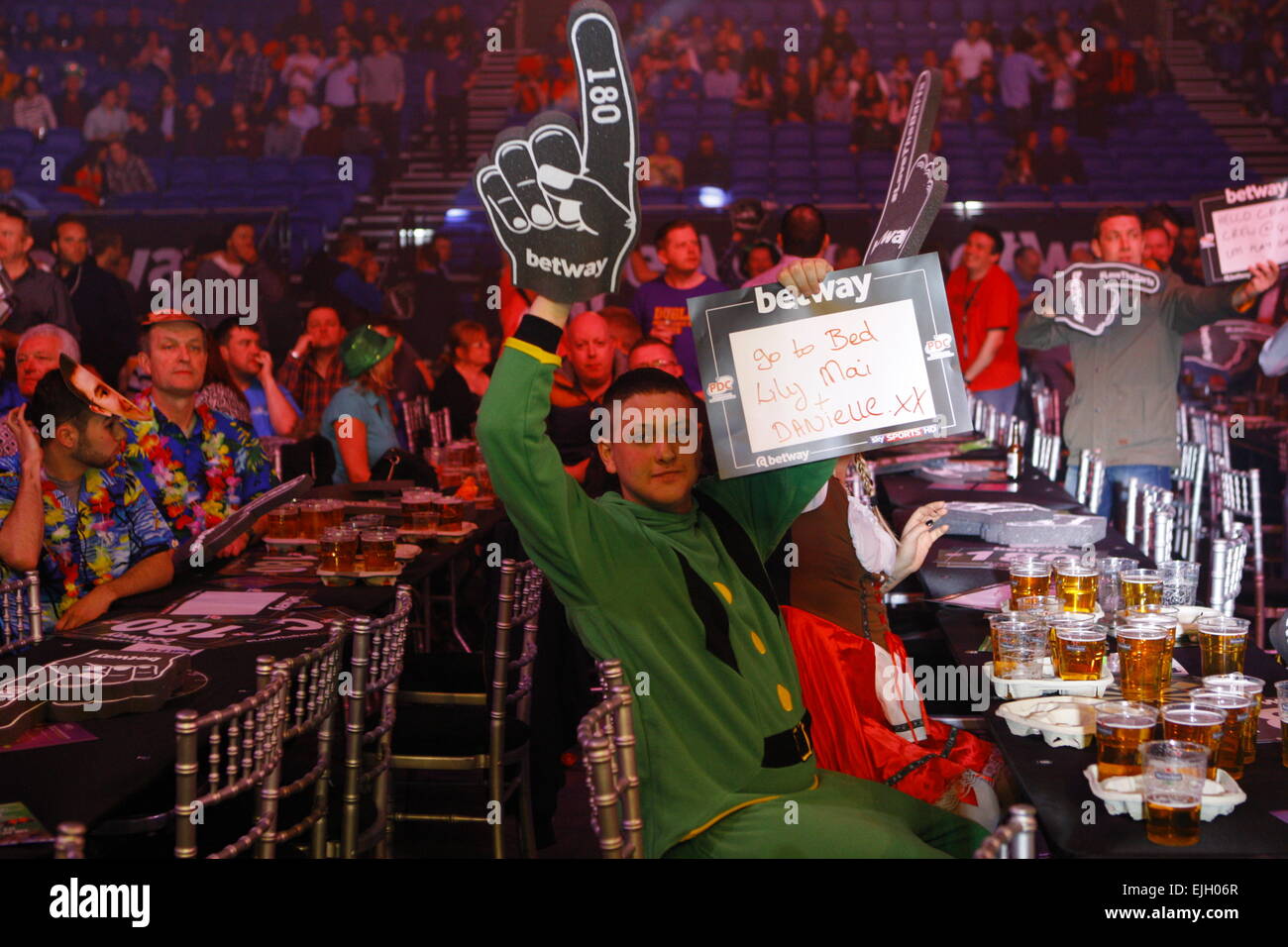 Dublin, Ireland. 26th Mar, 2015. Dart fans at the Betway Premier League of Darts at The 3Arena