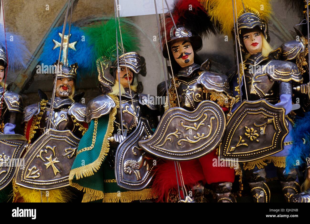 Italy, Sicily, Cefalu, Pupi traditional of Norman knights