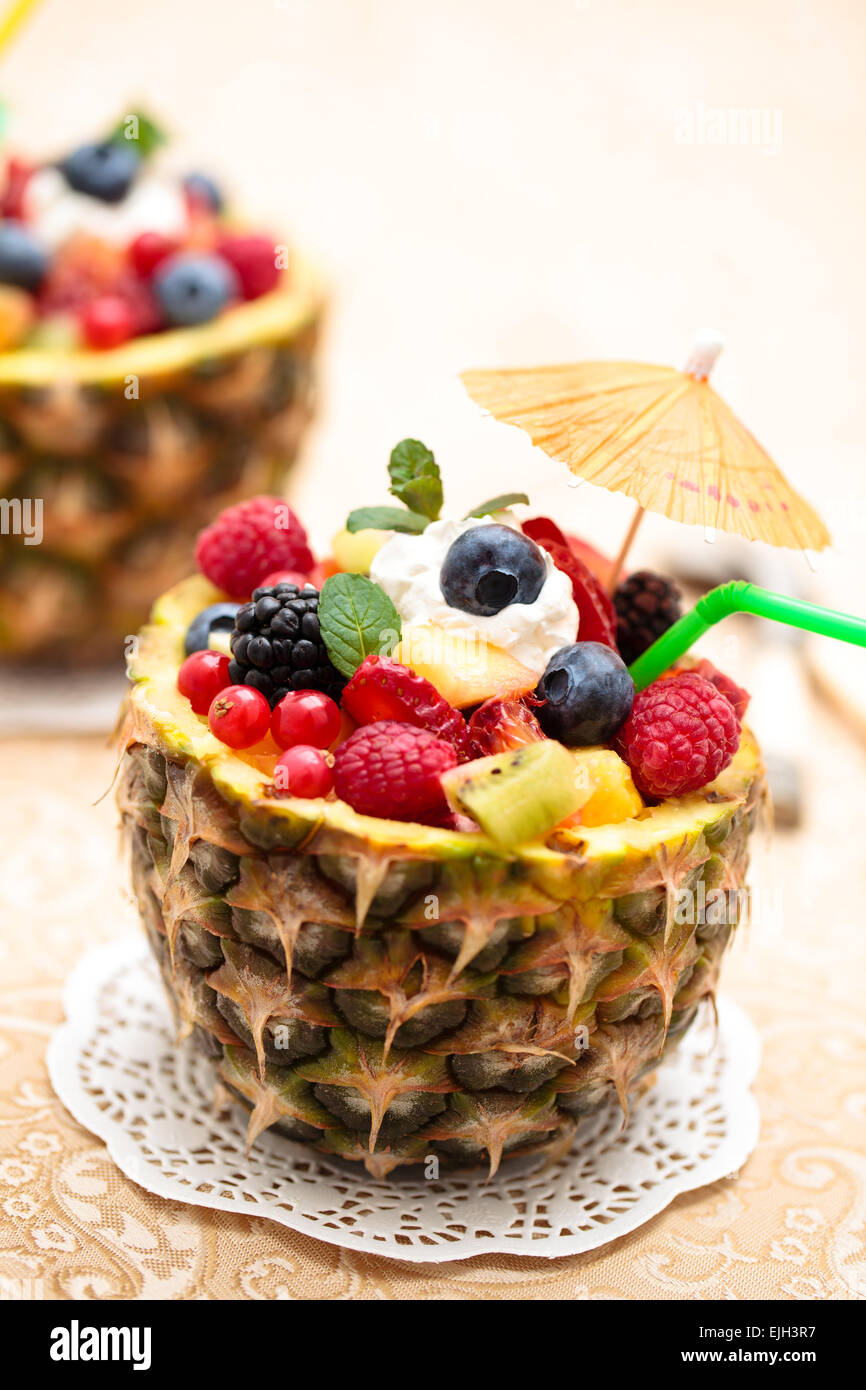 Pineapple melon fruit salad hi-res stock photography and images - Alamy