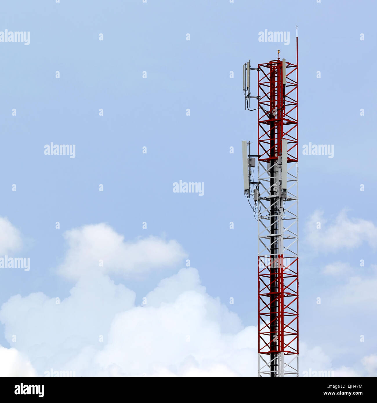Telecommunications tower with beautiful sky Stock Photo