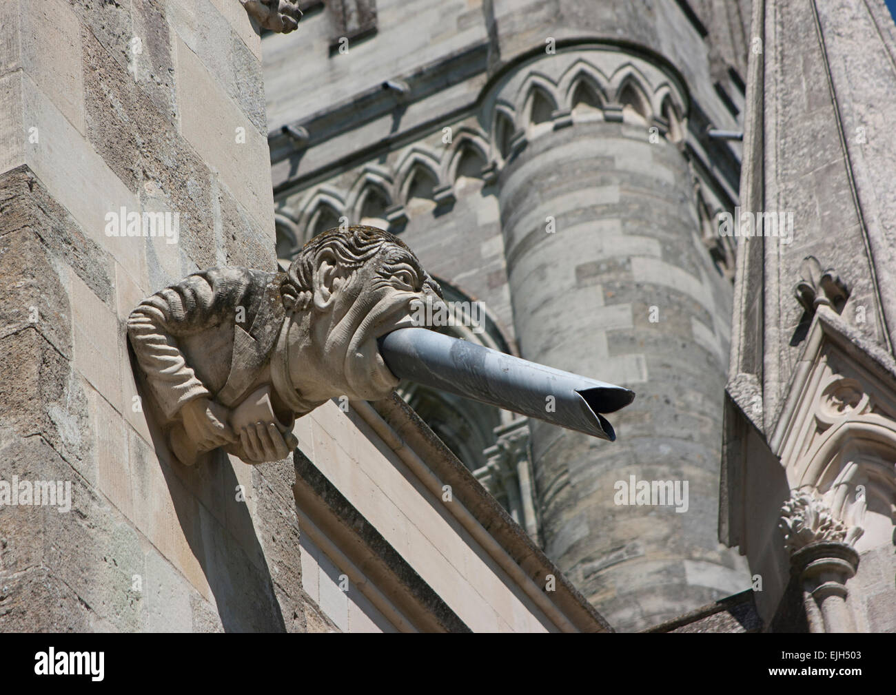 A modern Gargoyle water spout at Chichester Catherdral West Susses Stock Photo