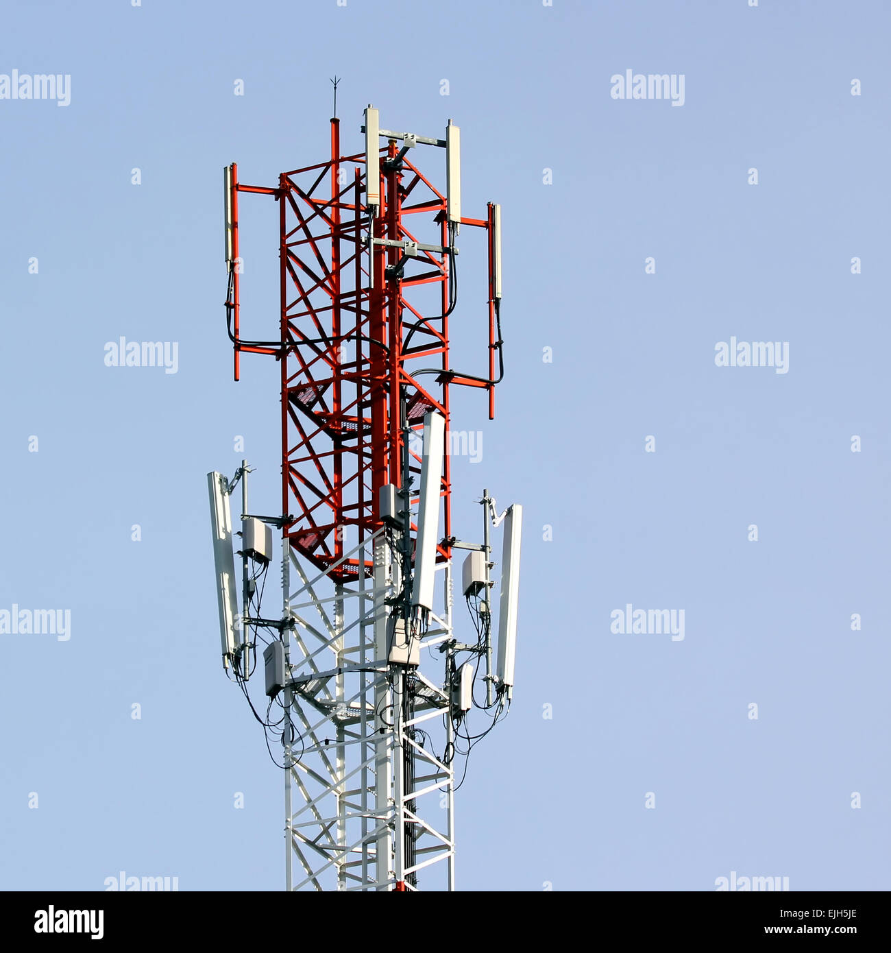 Telecommunications tower with beautiful sky Stock Photo