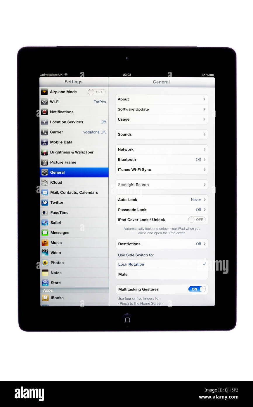 Apple iPad 3 isolated on a white background Stock Photo