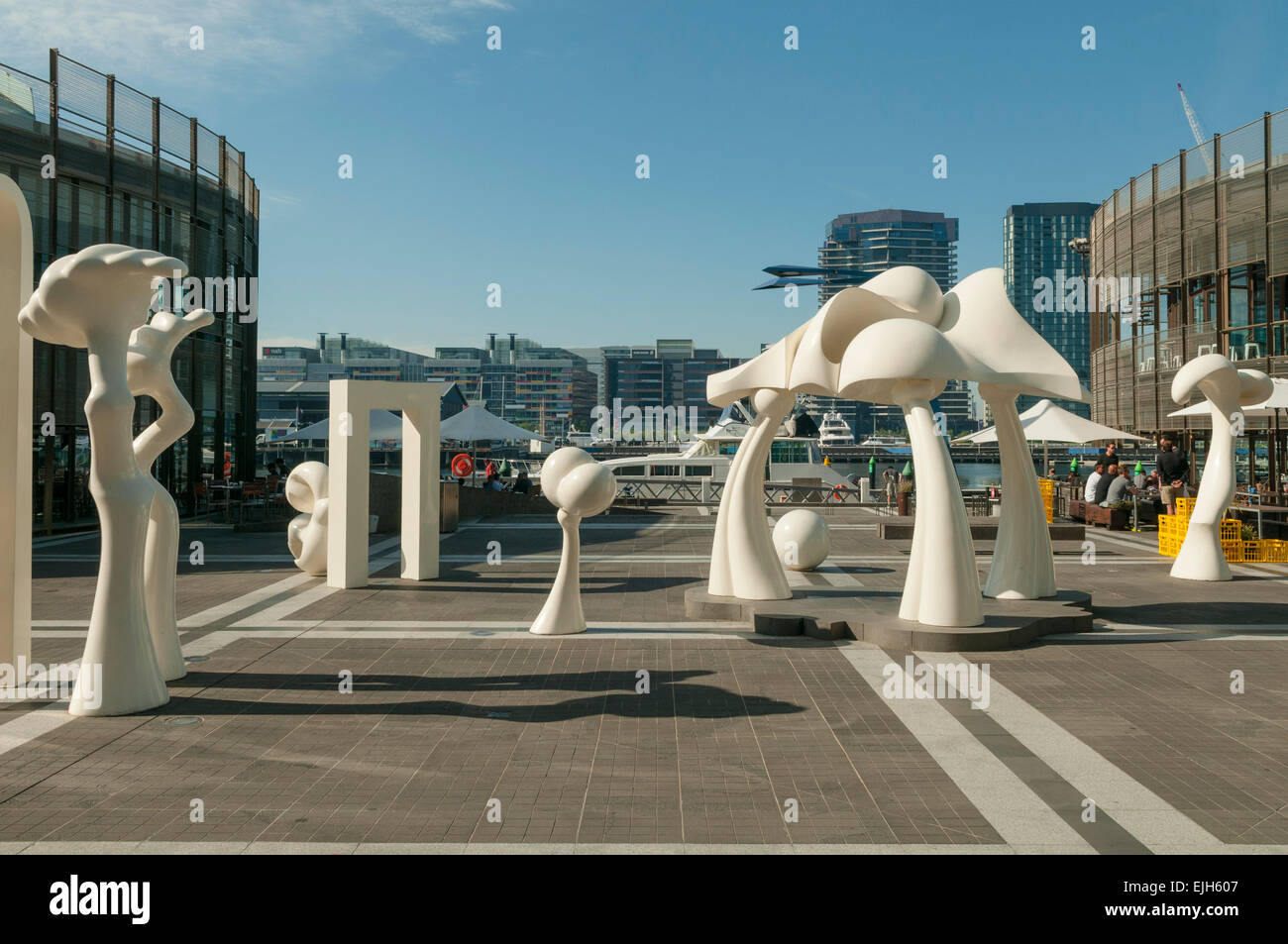 Modern Sculptures on New Quay, Docklands, Melbourne Stock Photo Alamy