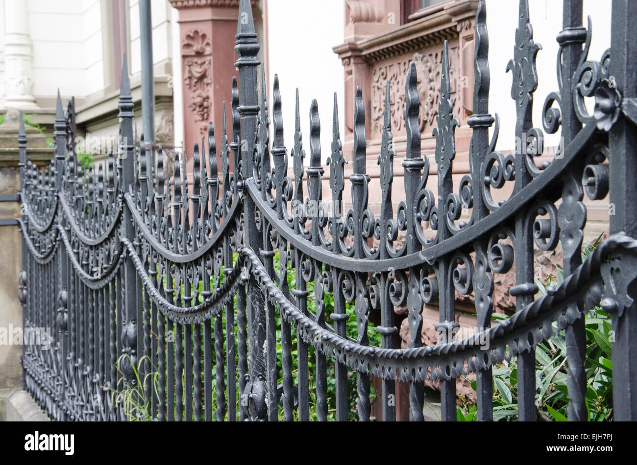 A metal fence made of wrought iron in Hannover, Germany, Europe Stock