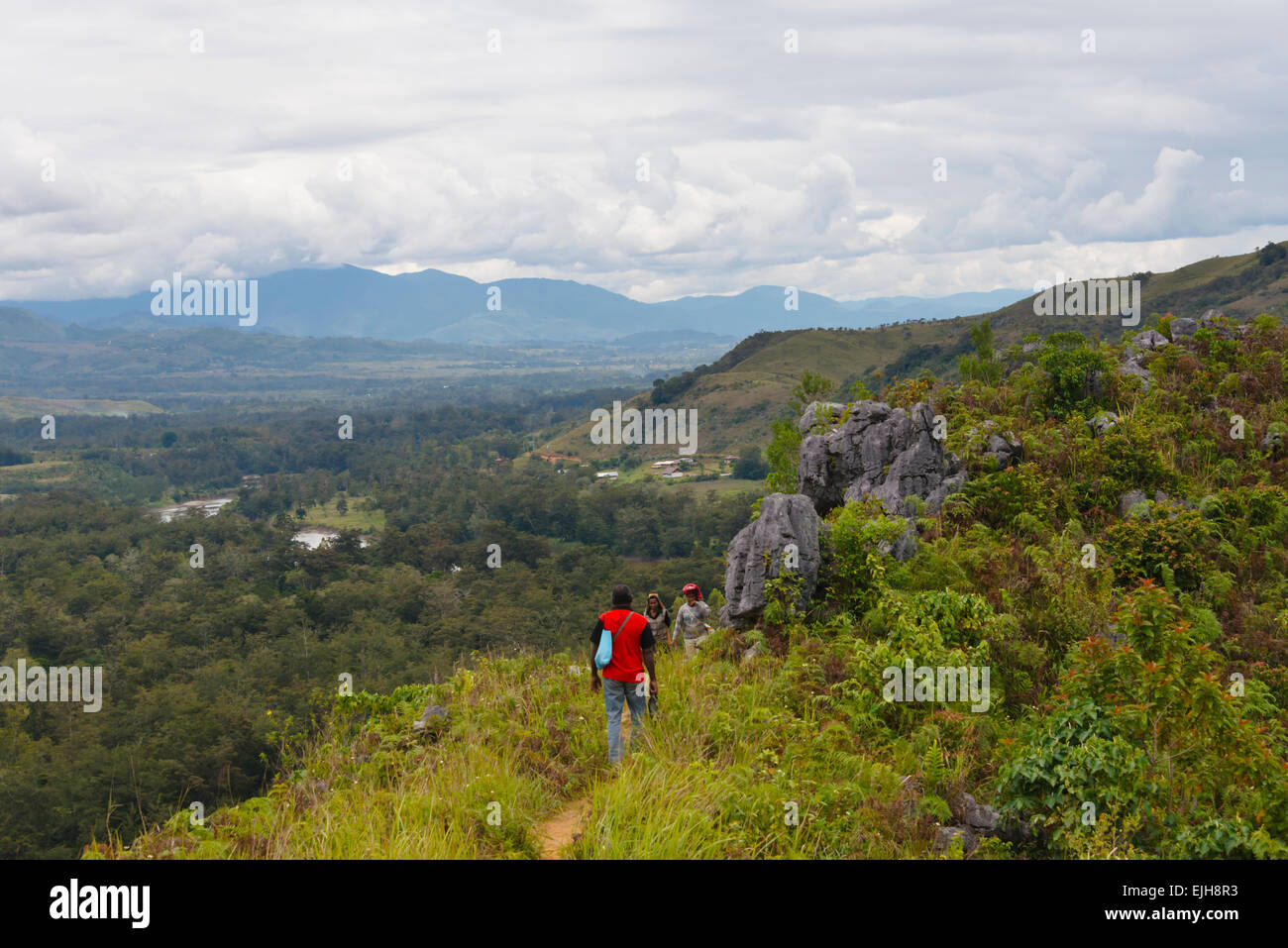 People in the Baliem Valley, Wamena, Papua, Indonesia Stock Photo