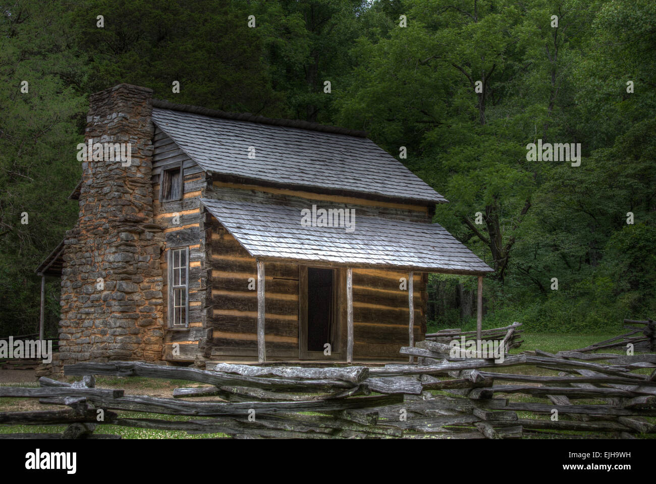 John Oliver Cabin in Cade's Cove Stock Photo