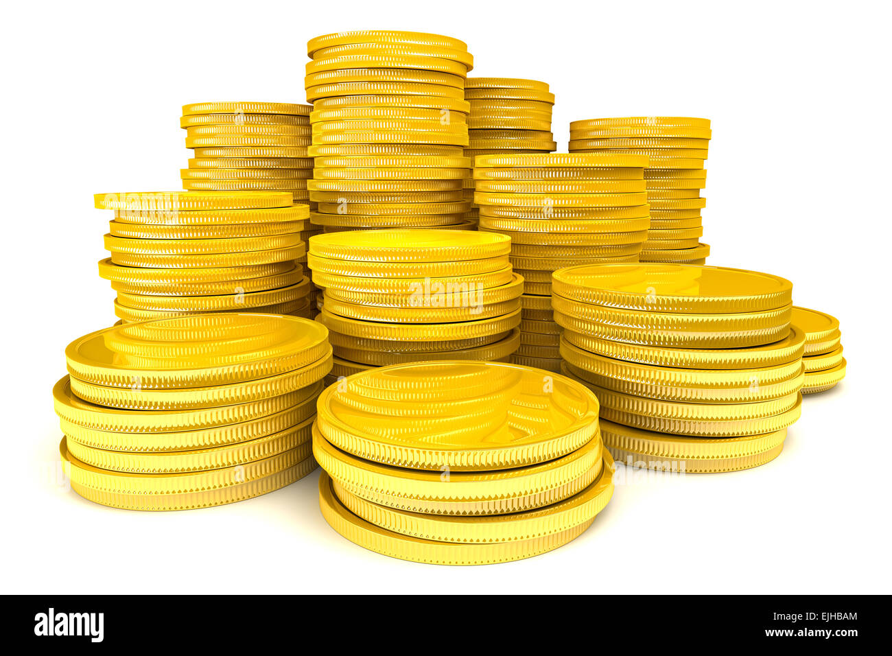 Stack of gold coins Stock Photo Alamy