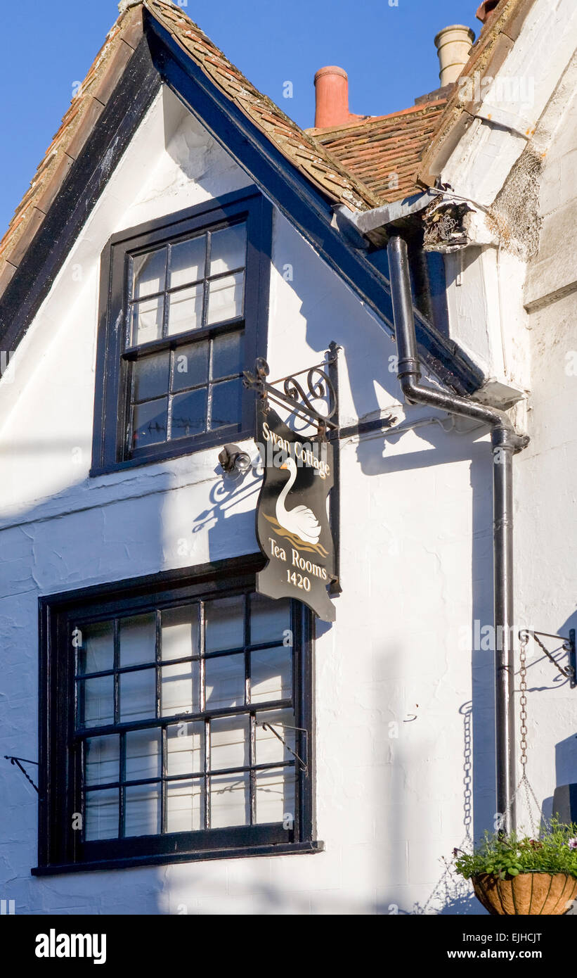 Swan Cottage Tea Rooms Town Of Rye Sussex England Stock