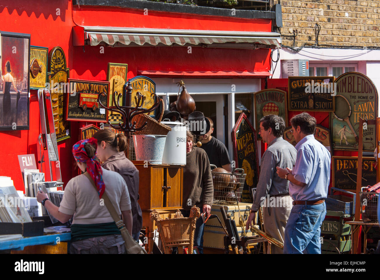 Alice's antiques and junk shop, Portobello market, London, England