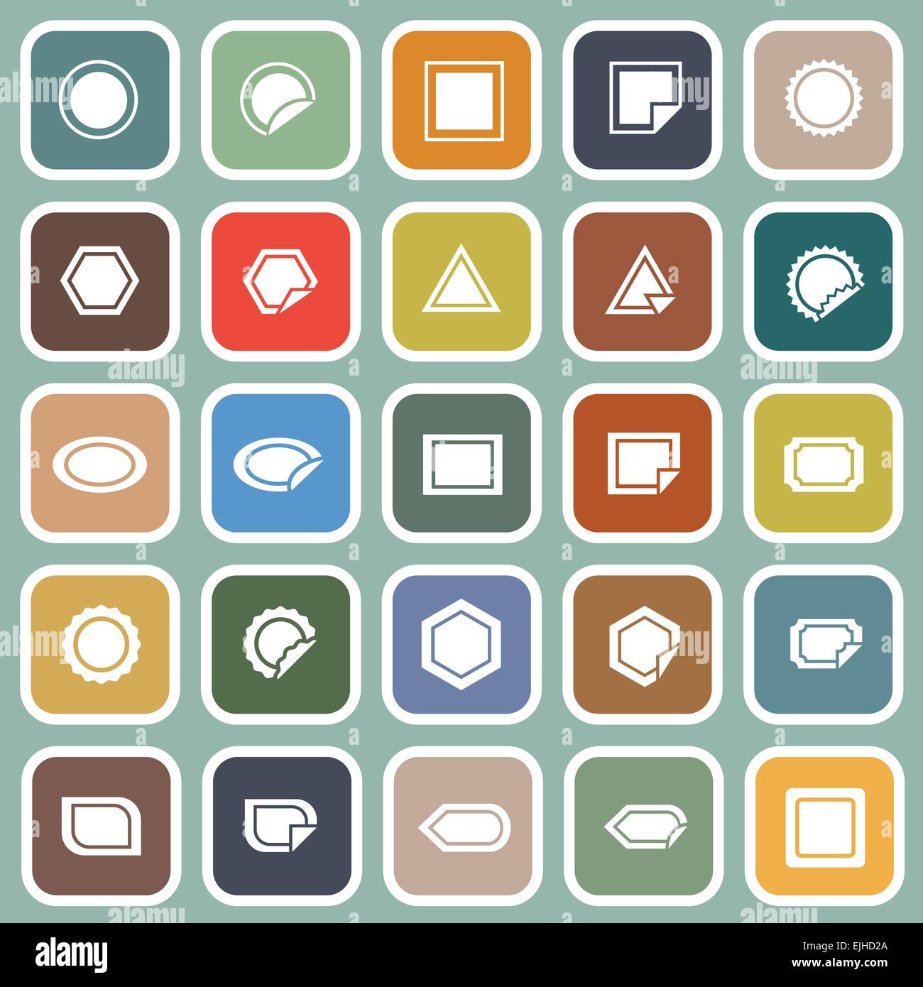 Label flat icons on blue background, stock vector Stock Vector Image ...