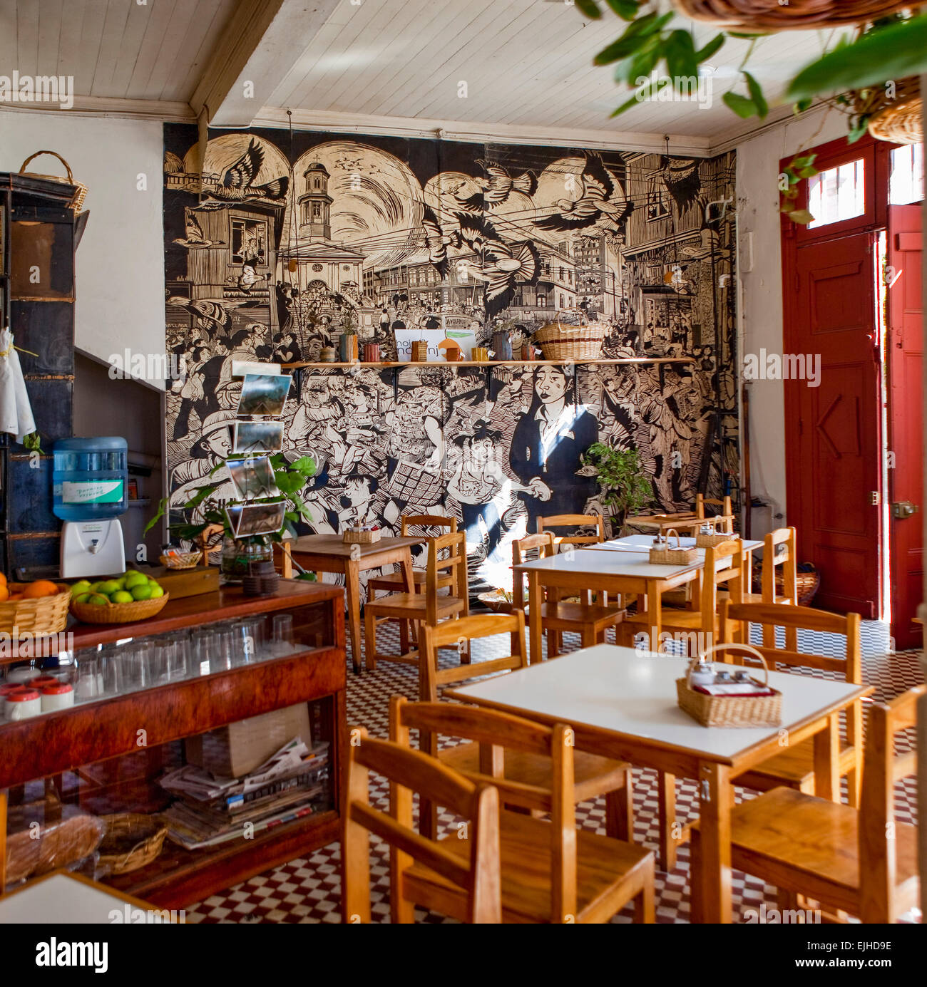 Breakfast cafe El Desayunador, Valparaiso, Chile Stock Photo Alamy