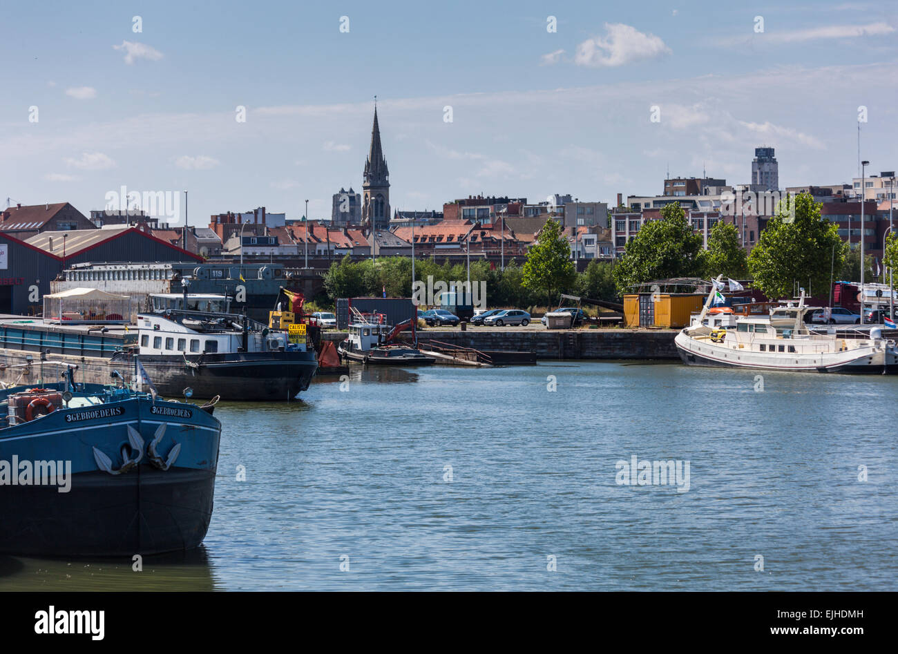 Boats, Antwerp, Belgium Stock Photo
