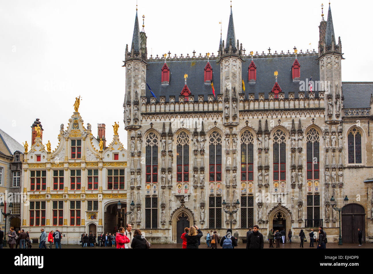 Main square in Bruges, Belgium Stock Photo