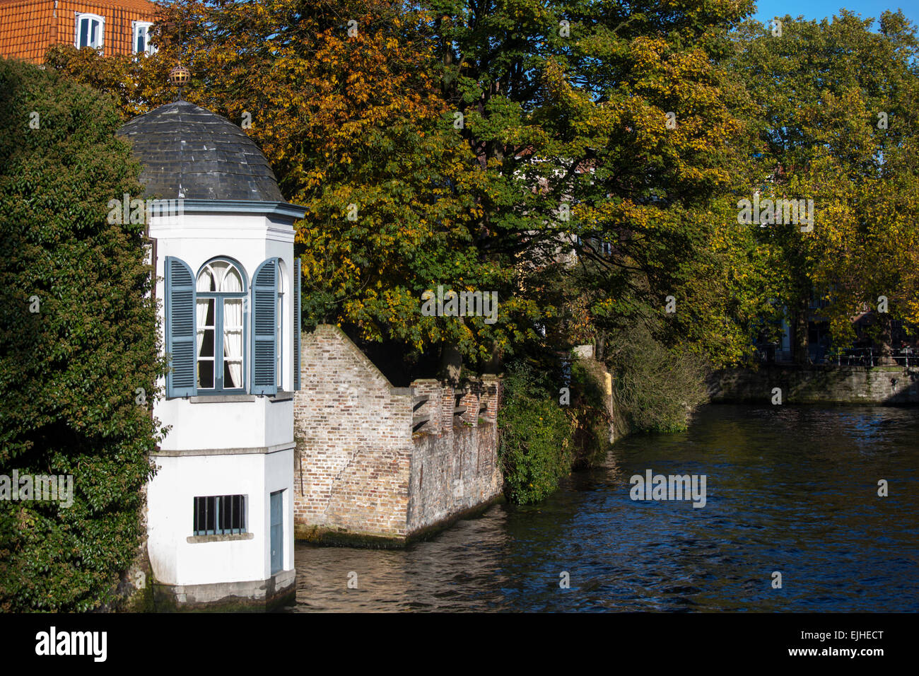 House on canal in Bruges, Belgium Stock Photo