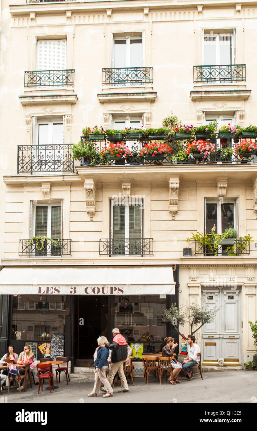 Cafe Le Trois Coups, Paris, France Stock Photo