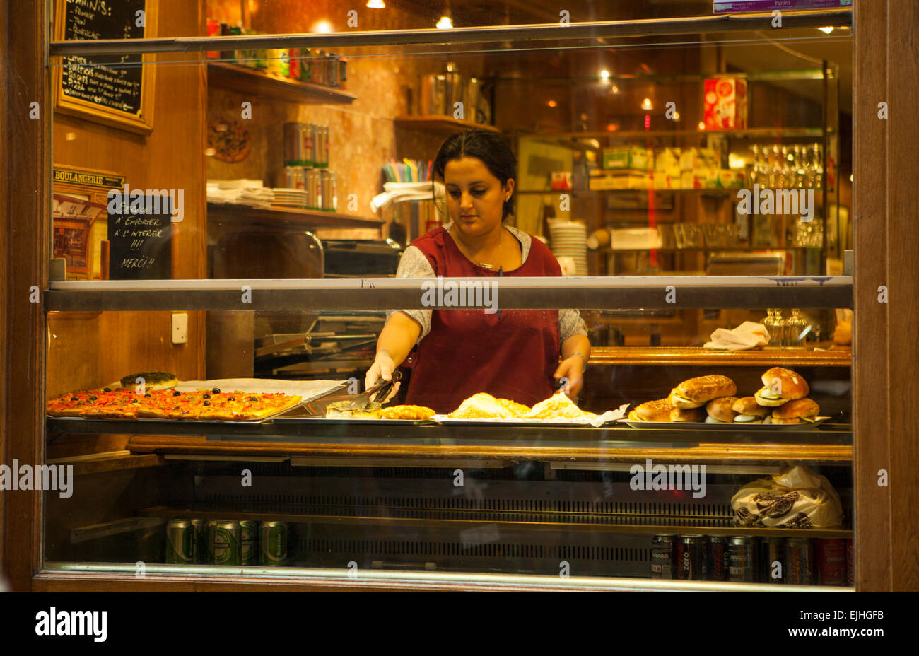 Pizza shop in the Marais, Paris, France Stock Photo