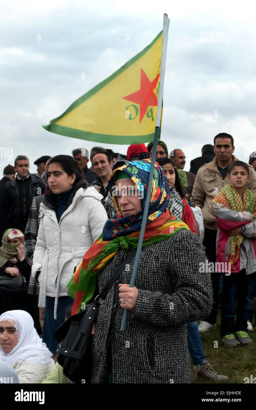 Kurds celebrating Newroz, Kurdish New Year in Diyarbakir, Turkish