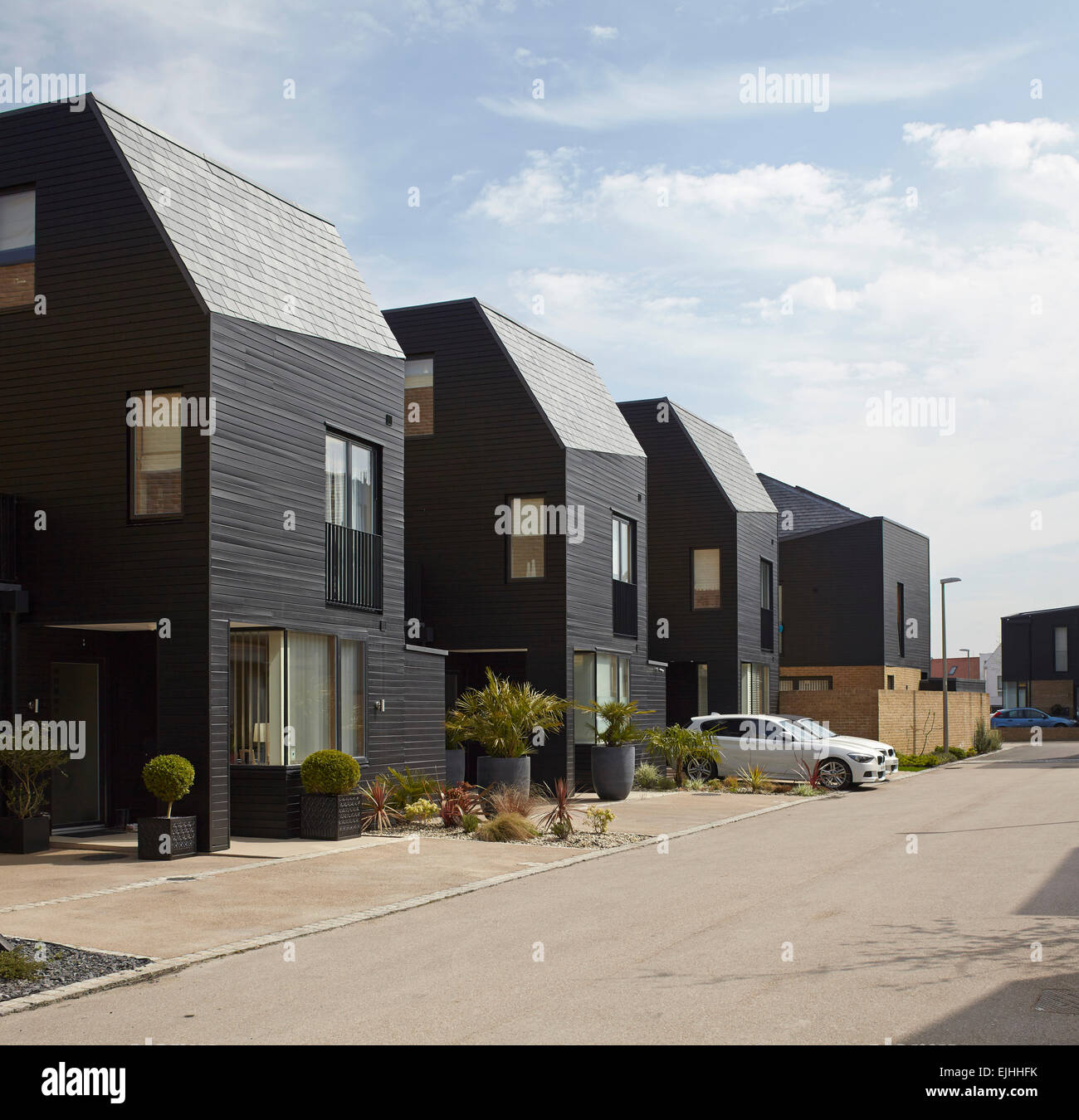 Newly built housing terrace. Housing Newhall Harlow, Newhall, United