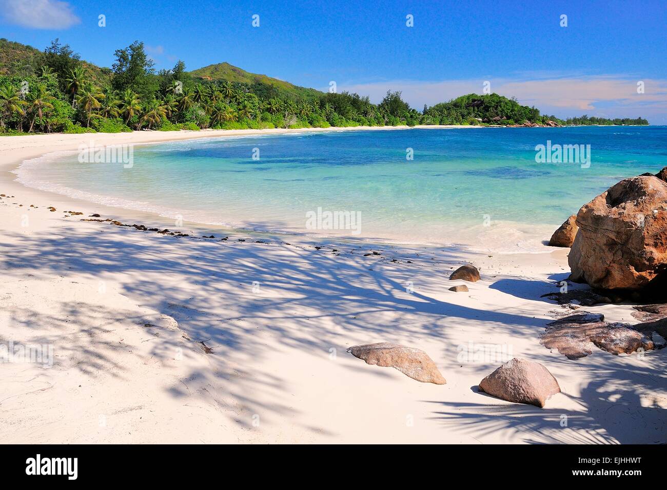Petite Anse Kerlan beach, Praslin Island, Seychelles Stock Photo