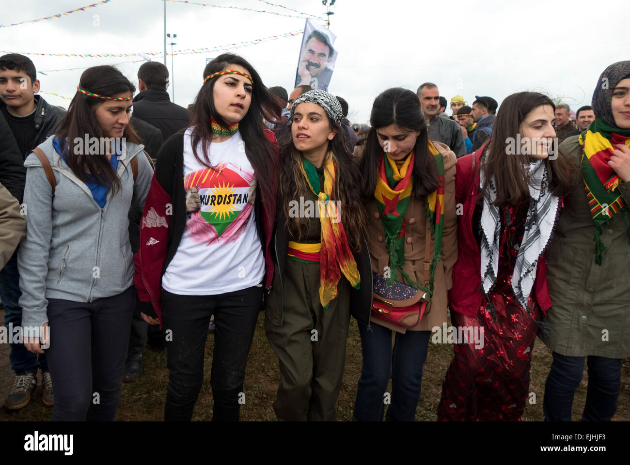 Diyarbakir, Turkish Kurdistan, Turkey: Kurds celebrating Newroz ...