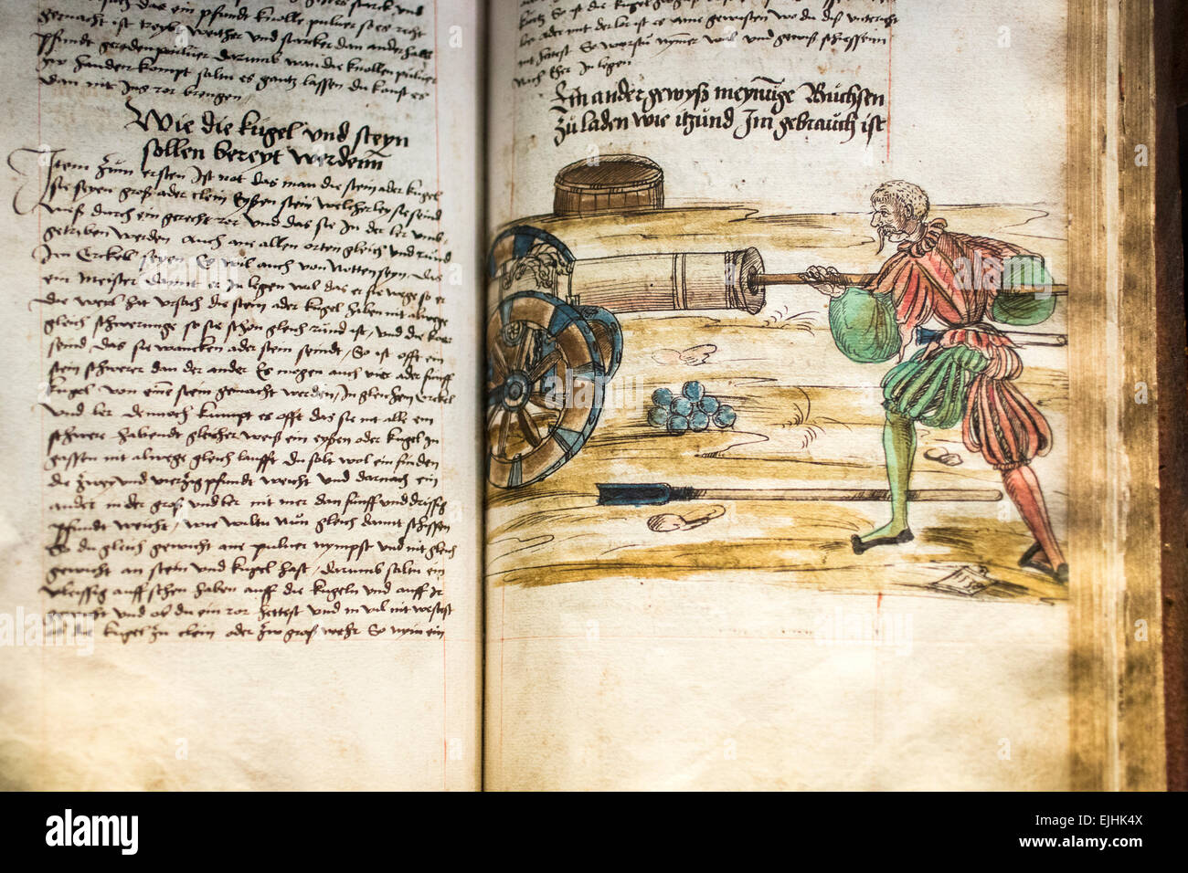 Illustrated manuscript, Plantin-Moretus Museum, Antwerp, Belgium Stock Photo