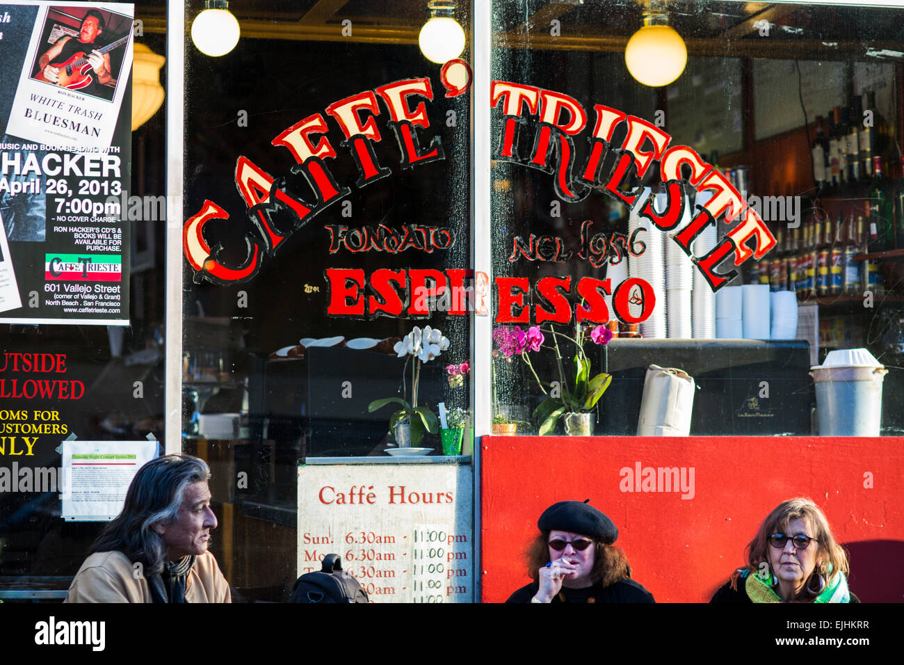 Caffe Trieste, North Beach, San Francisco, California, USA Stock Photo