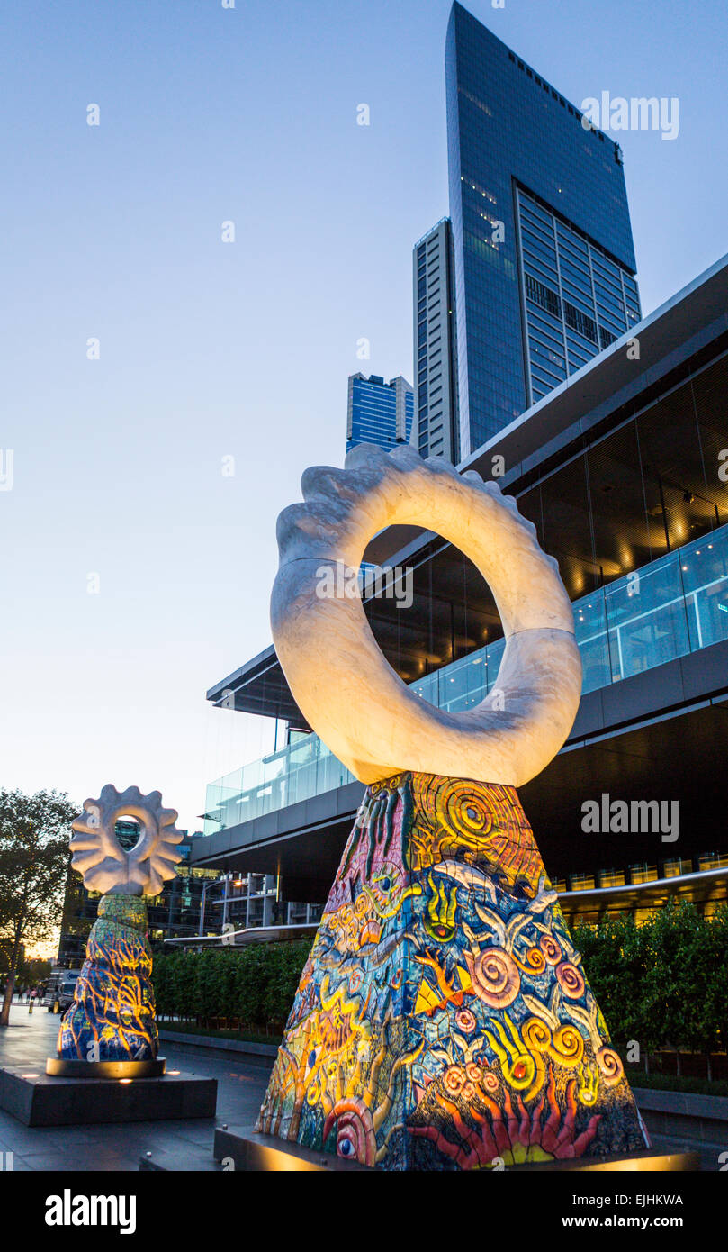 The Guardians sculptures, Melbourne, Australia Stock Photo Alamy