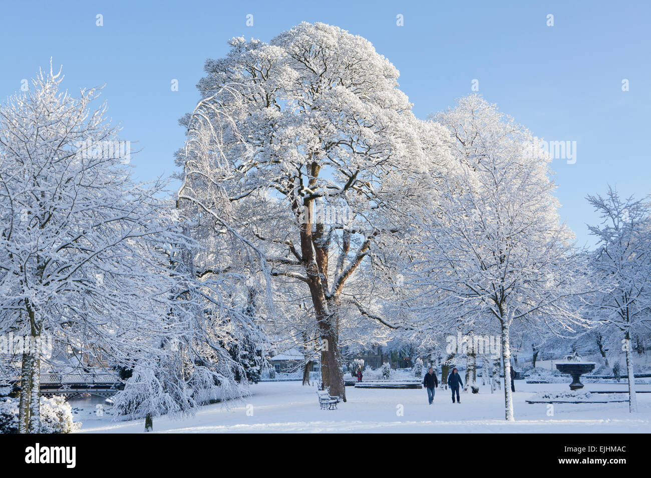 The Pavilion Gardens in the winter time, Buxton, Derbyshire, England Stock Photo