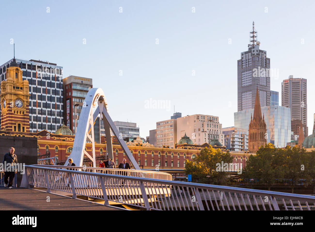Southbank footbridge, Melbourne, Australia Stock Photo
