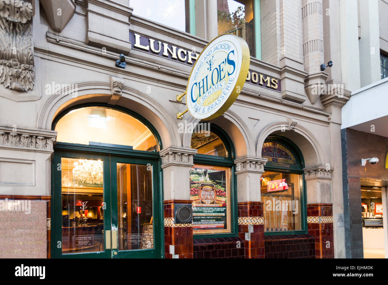 Chloe's Bar and Brasserie, Melbourne, Australia Stock Photo