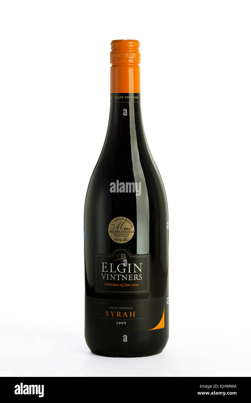 A bottle of Elgin Vintners Syrah / Shiraz Stock Photo