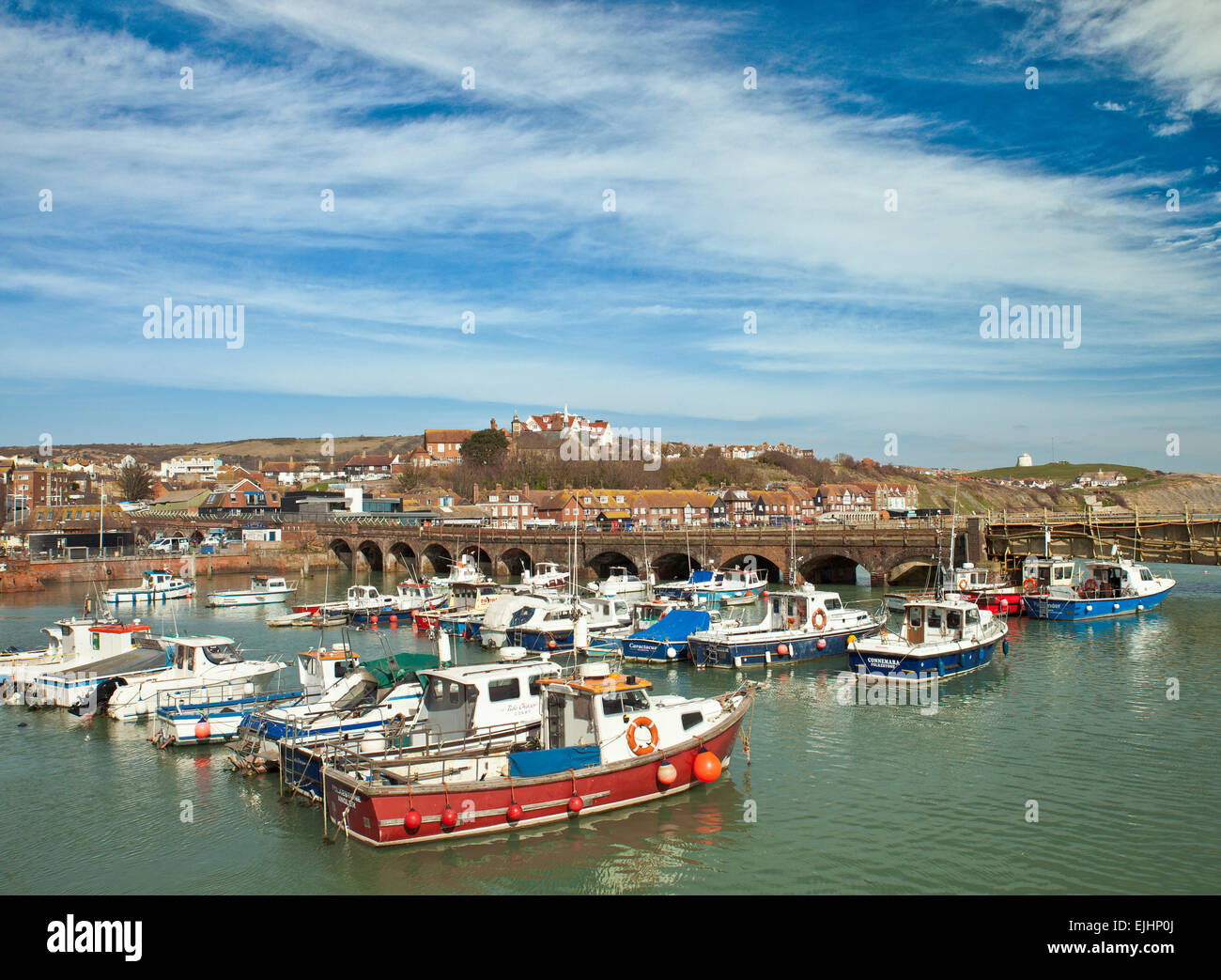 Folkestone Harbour. Stock Photo