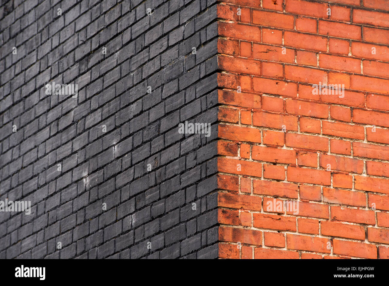 House corner brick pattern. Light and shade Stock Photo