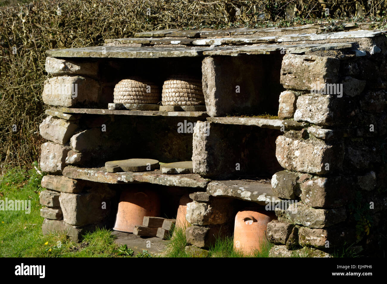 Old fashioned Bee Hives, St Fagans National History Museum/Amgueddfa