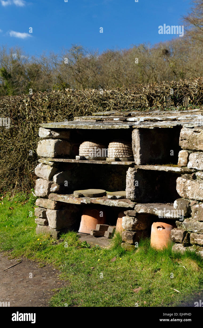 Old fashioned Bee Hives, St Fagans National History Museum/Amgueddfa