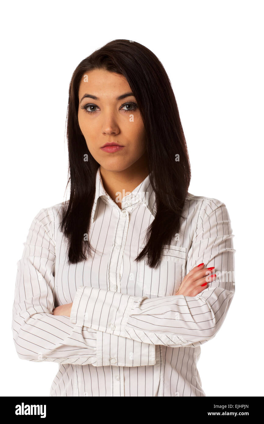 Business woman portrait. Isolated on white Stock Photo - Alamy