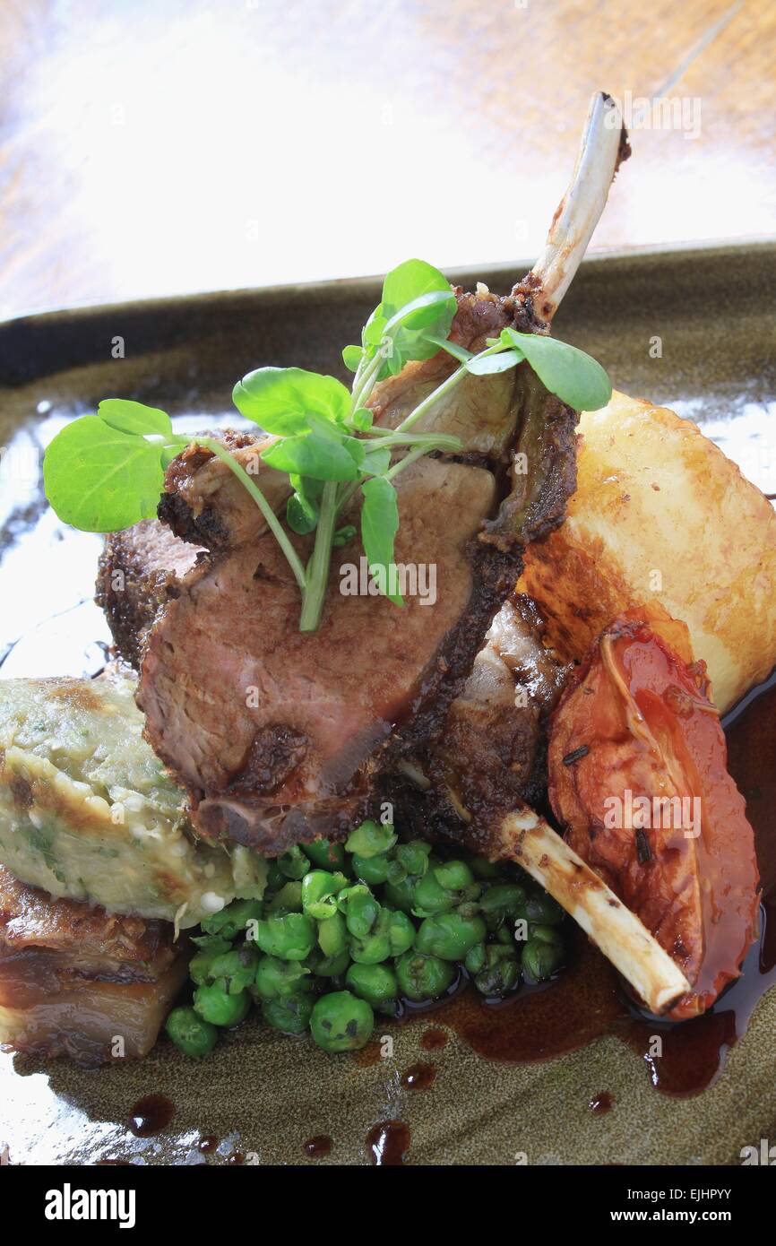 roast lamb chop dinner Stock Photo - Alamy