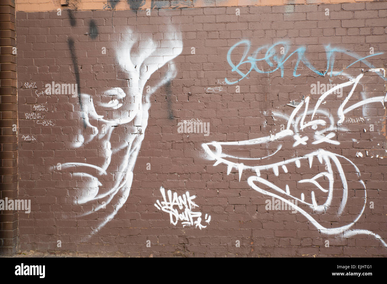 Graffiti - Wangaratta Street, East Richmond, Melbourne, Australia. Image taken on March 22nd 2015. Stock Photo