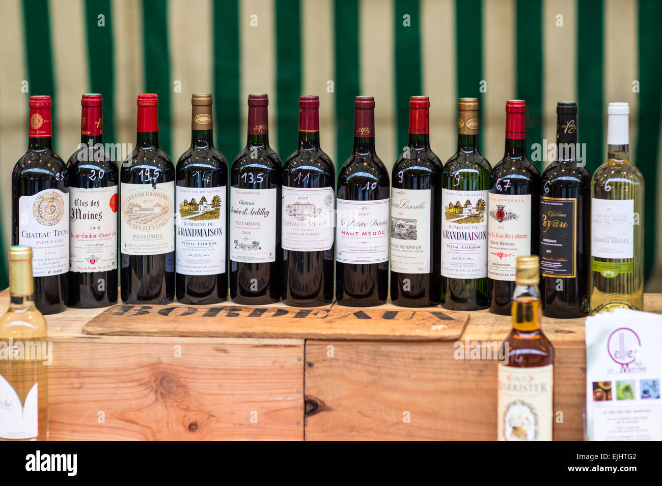 Bottles of Bourgogne wine in Paris France Stock Photo Alamy