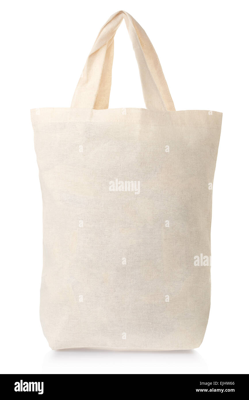 Fabric canvas full bag on white Stock Photo