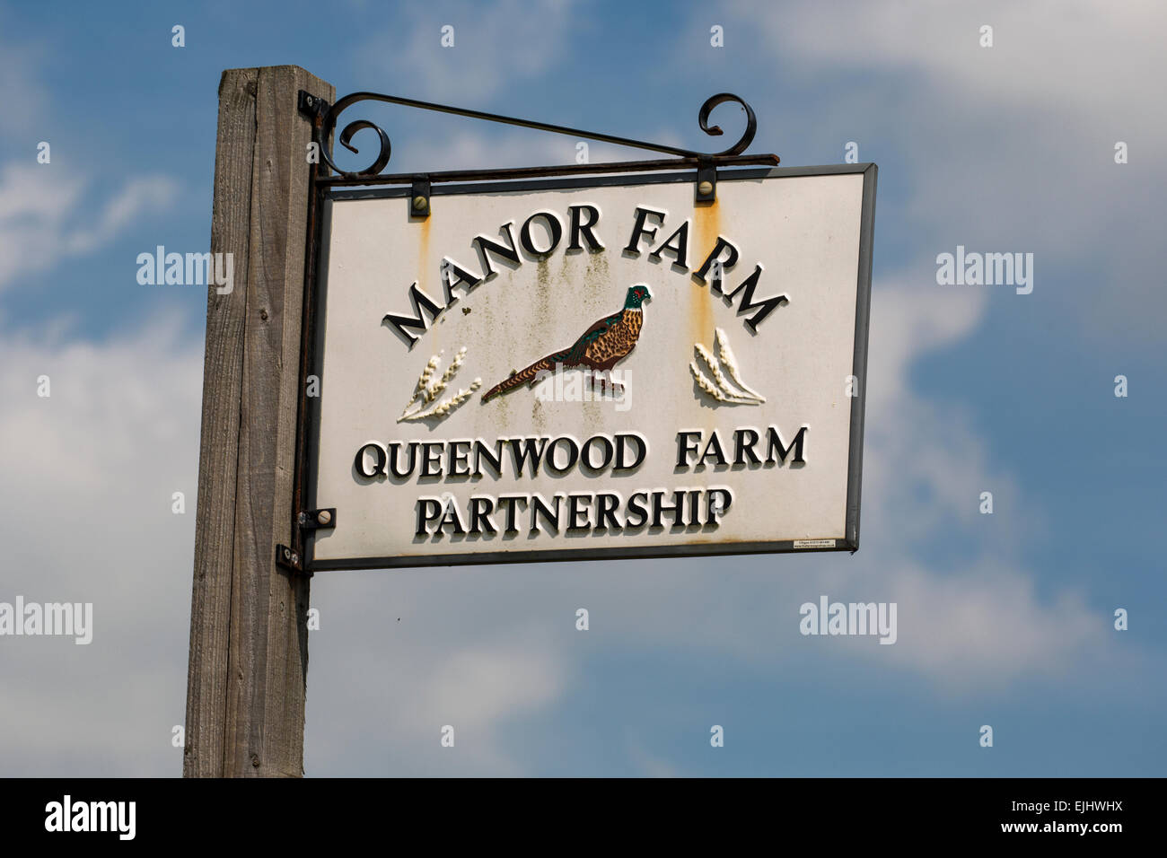 Farm sign in New Forest, England Stock Photo