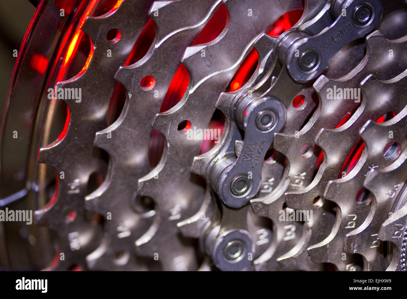 Bicycle cassette with chain Stock Photo