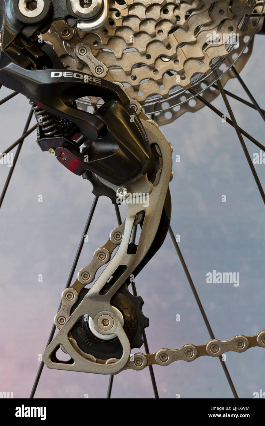 Bicycle rear derailleur Stock Photo