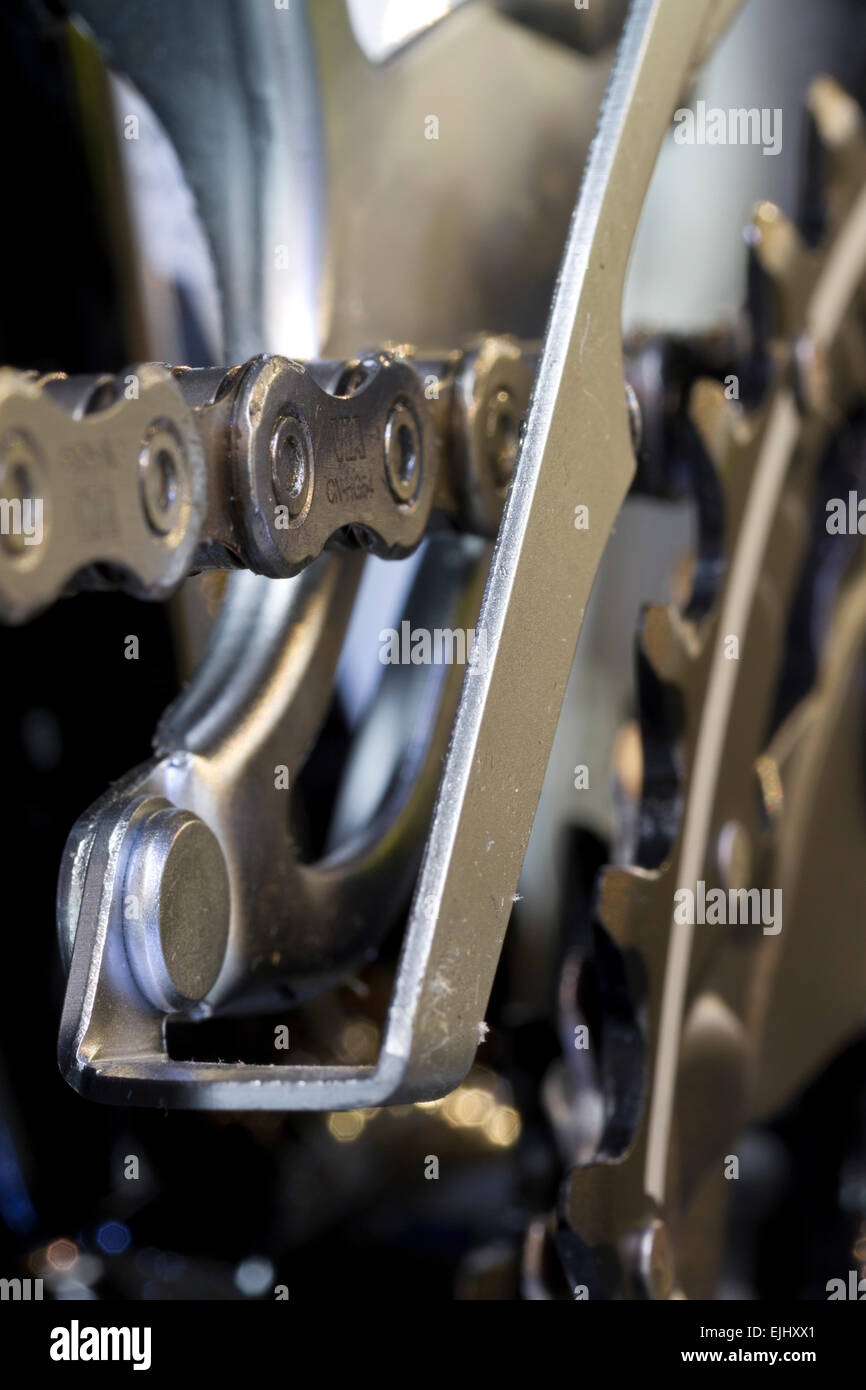 Front gear changer on bike Stock Photo